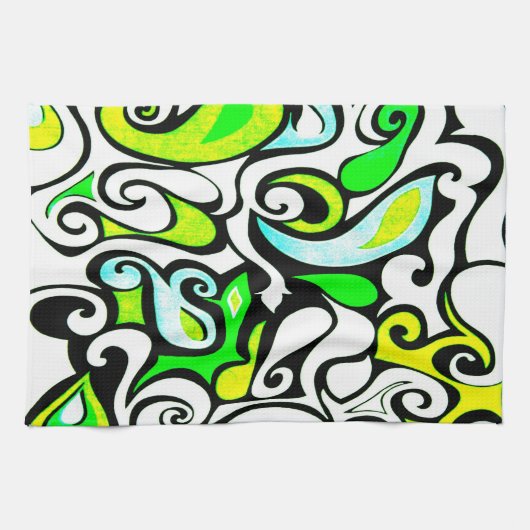 Wacky Retro Swirl 3 Theedoek (Horizontaal)