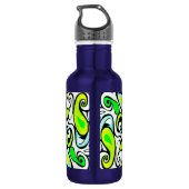 Wacky Retro Swirl 3 Waterfles (Achterkant)