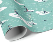 Wacky waterskipatroon cadeaupapier (Rol Hoek)