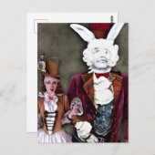 Wacky Wierd Steampunk Alice and Rabbit Briefkaart (Voorkant / Achterkant)
