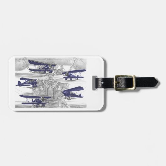 Waco Biplane Bagagelabel (Voorkant horizontaal)