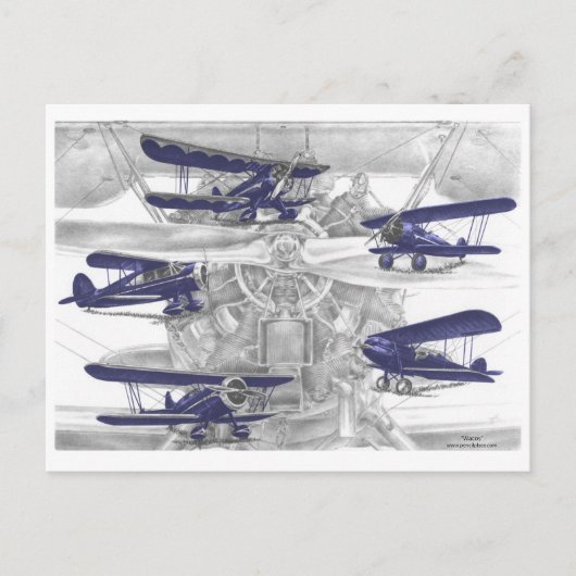 Waco Biplane Briefkaart (Voorkant)