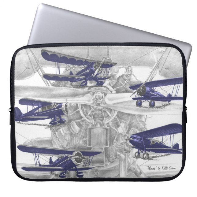 Waco Biplane Laptop Sleeve (Voorkant)