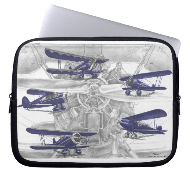 Waco Biplane Laptop Sleeve (Voorkant)