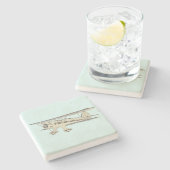 Waco Biplane Stenen Onderzetter (Zijkant)