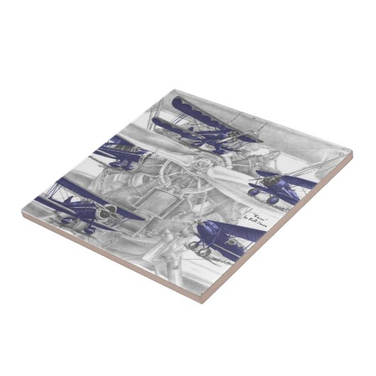 Waco Biplane Tegeltje (Zijkant)