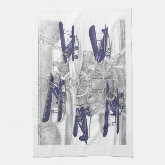 Waco Biplane Theedoek (Verticaal)