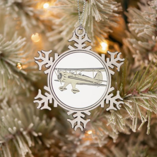 Waco Biplane Tin Sneeuwvlok Ornament (Boom)
