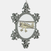 Waco Biplane Tin Sneeuwvlok Ornament (Links)