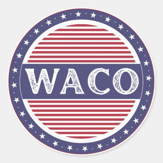 Waco City Pride Embleem – Amerikaanse identiteit Ronde Sticker (Voorkant)