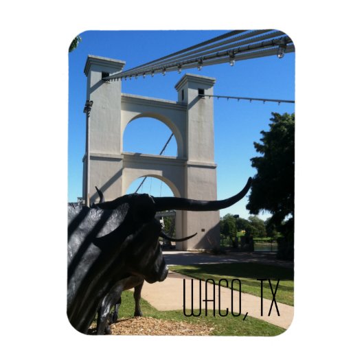 Waco Suspension Bridge Briefkaart Magneet (Verticaal)