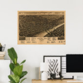 Waco Texas 1886 Antiek Panorama Poster (Thuiskantoor)