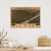 Waco Texas 1886 Antiek Panorama Poster (Keuken)