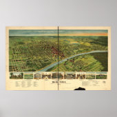 Waco Texas 1892 Antiek Panorama Poster (Voorkant)