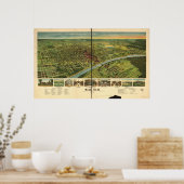 Waco Texas 1892 Antiek Panorama Poster (Keuken)