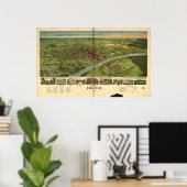 Waco Texas 1892 Antiek Panorama Poster (Thuiskantoor)