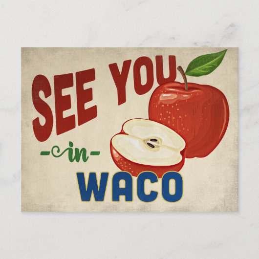 Waco Texas Apple - Vintage Travel Briefkaart (Voorkant)