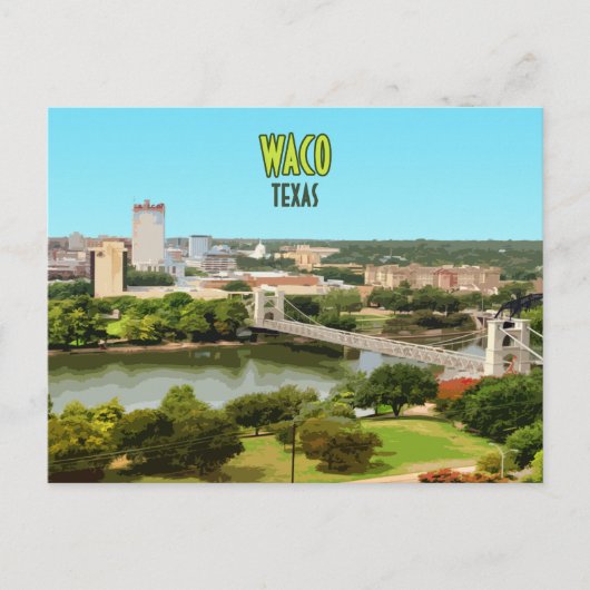 Waco Texas Brazos, Vintage binnenstad Briefkaart (Voorkant)