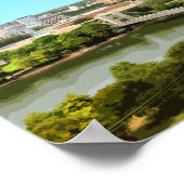 Waco Texas Brazos, Vintage binnenstad Poster (Hoek)