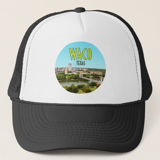 Waco Texas Brazos, Vintage binnenstad Trucker Pet (Voorkant)