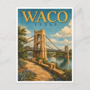 Waco Texas Hangbrug GeoSaga Briefkaart