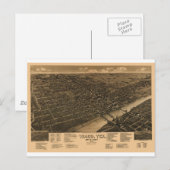 Waco Texas in 1886 Briefkaart (Voorkant / Achterkant)
