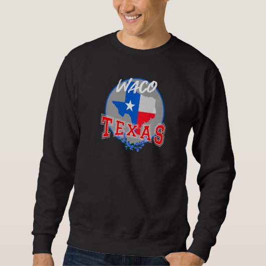 Waco Texas in Red White & Blue Bonnet Flower Trui (Voorkant)
