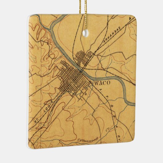 Waco Texas  Map 1892 Keramisch Ornament (Rechts)