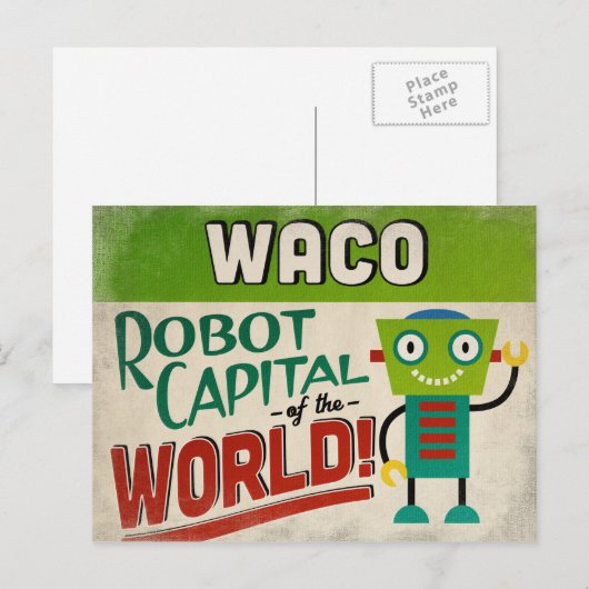 Waco Texas Robot - Funny  Briefkaart (Voorkant / Achterkant)