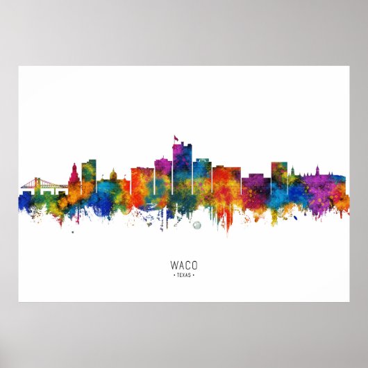 Waco Texas Skyline Poster (Voorkant)