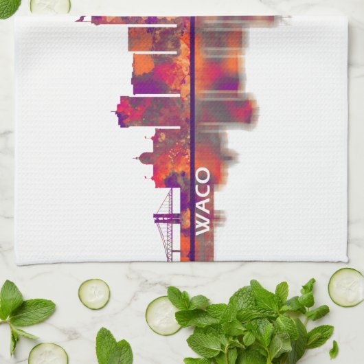 Waco Texas Skyline Theedoek (Gevouwen)