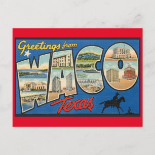 Waco Texas Vintage Travel Briefkaart