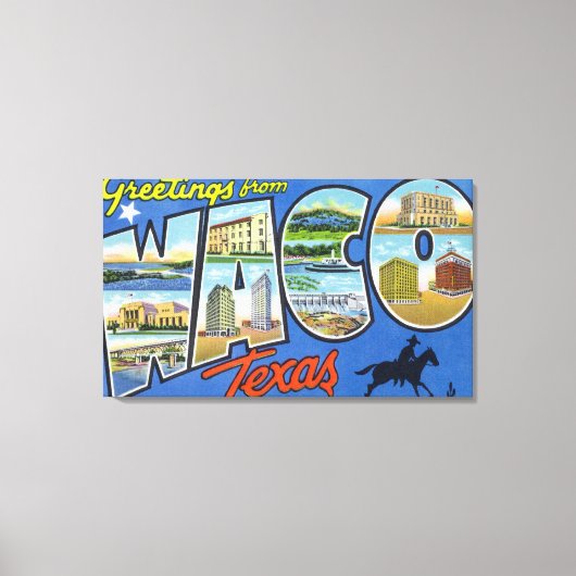 Waco, TexasLarge Letter ScenesWaco, TX 2 Canvas Afdruk (Voorkant)
