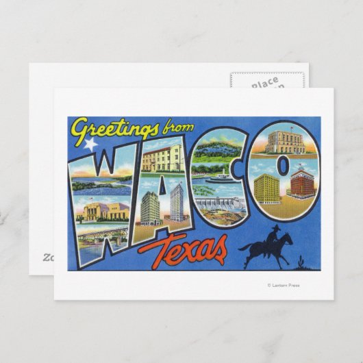 Waco, TexasLarge Letter ScenesWaco, TX Briefkaart (Voorkant / Achterkant)