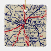 Waco TX 1941 Map Keramisch Ornament (Achterkant)