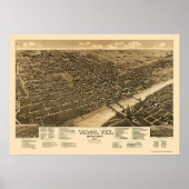Waco, TX Panorama Map - 1886 Poster (Voorkant)