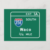 Waco, TX Road Sign Briefkaart (Voorkant)