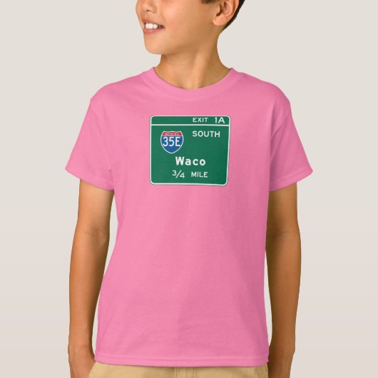 Waco, TX Road Sign T-shirt (Voorkant)
