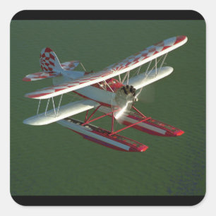Waco, UBF-2, 1933_Classic Aviation Vierkante Sticker