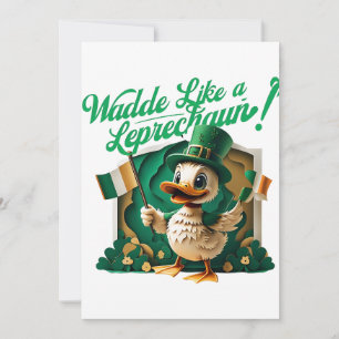 Waddelen als een kabouter" St. Patrick's Day Party Kaart