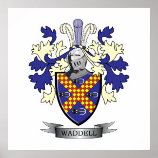 Waddell Family Crest Coat of Arms Poster
