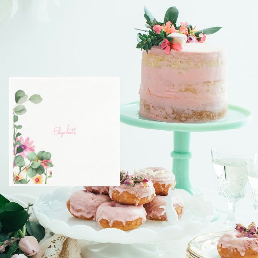 Waddle dan Inbakeren Licht Roze Baby shower Servet