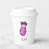 Waddle dan inbakeren roze Baby shower Papieren Bekers (Voorkant)