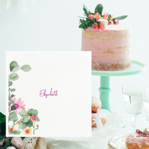 Waddle dan inbakeren roze Baby shower Servet