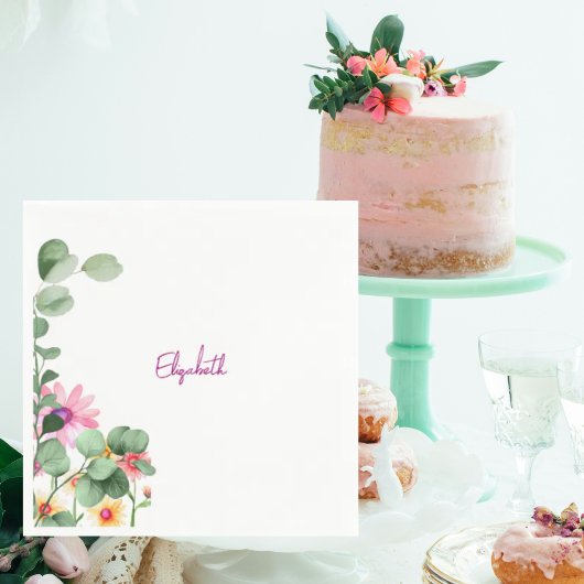 Waddle dan inbakeren roze Baby shower Servet