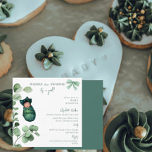 Waddle dan Swaddle Het is een meisje groen Baby sh