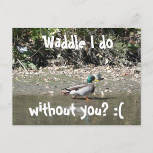 Waddle dat ik doe, zonder jou? :( briefkaart