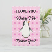 Waddle die ik doe zonder jou persoonlijke liefdesK Bedankkaart (Staand voorkant)