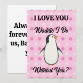 Waddle die ik doe zonder jou persoonlijke liefdesK Bedankkaart (Voorkant / Achterkant)