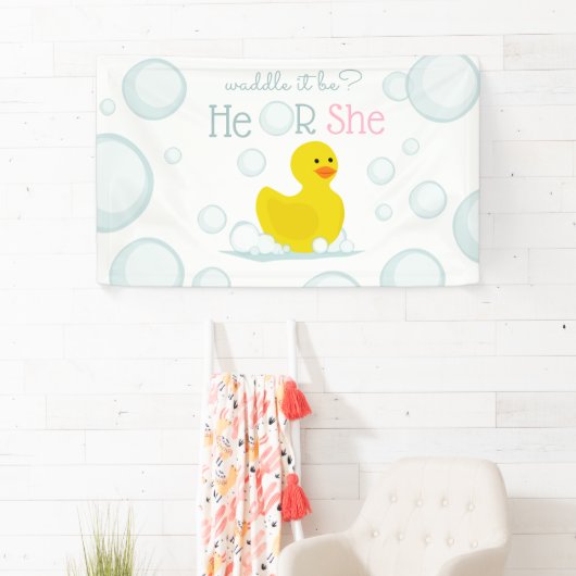 Waddle het is een donker geslacht roze horizontaal spandoek (Insitu)